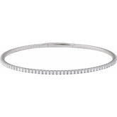 14K White Gold 2 CTW Lab-Grown Diamond Flexible Bangle 7" Bracelet
