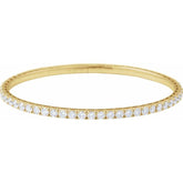 14K Yellow Gold 5 CTW Lab-Grown Diamond Flexible Bangle 7" Bracelet