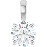 14K White Gold 1 CT Natural Diamond Pendant
