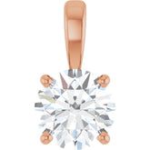 14K Rose Gold 1 CT Natural Diamond Pendant