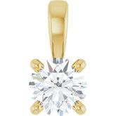 14K Yellow Gold 1/4 CT Natural Diamond Pendant