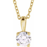 14K Yellow Gold 1/3 CT Natural Diamond 18" Necklace