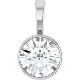 Platinum 9/10 CT Natural Diamond Bezel-Set Solitaire Pendant