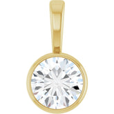 14K Yellow Gold 1/3 CT Lab-Grown Diamond Bezel-Set Solitaire Pendant