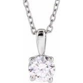 14K White Gold 1 CT Lab-Grown Diamond 18" Necklace