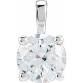 14K White Gold 1 1/2 CT Lab-Grown Diamond Pendant