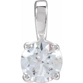 14K White Gold 1/2 CT Lab-Grown Diamond Pendant