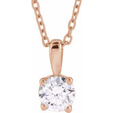 14K Rose Gold 1 1/2 CT Natural Diamond 18" Necklace