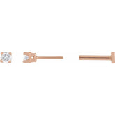 14K Rose Gold .05 CT Lab-Grown Diamond Earrings