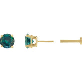 14K Yellow Gold Natural Alexandrite Earring