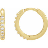 Sterling Silver 1/3 CTW Lab-Grown Diamond Hinged 15 mm Hoop Earrings