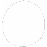 Sterling Silver 1/3 CTW Natural Diamond 7-Station 24" Necklace