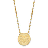 14k Gold LogoArt Colorado State University Ram Large Pendant 18 inch Necklace