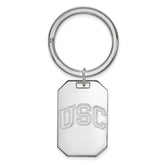 Sterling Silver Rhodium-plated University of Southern California U-S-C Key Ring