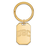 Sterling Silver Gold-plated University of Southern California U-S-C Key Ring