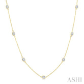 2 Ctw Oval Cut Diamond Fashion Station Necklace in 14K Yellow Gold