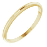 10K Yellow Gold 1.5 mm Half Round Band Size 5.5