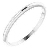 10K White Gold 1.5 mm Half Round Band Size 6.5