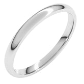 Sterling Silver 2 mm Lightweight Comfort-Fit Half Round Band Size 5.5