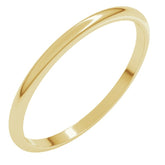 10K Yellow Gold 1.5 mm Lightweight Half Round Band Size 9.5
