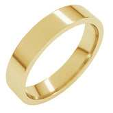 14K Yellow Gold 4 mm Lightweight Comfort-Fit Flat Band Size 9