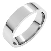 10K White Gold 5 mm Lightweight Comfort-Fit Flat Band Size 6