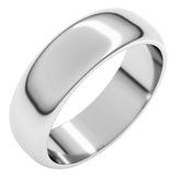 10K White Gold 6 mm Half Round Band Size 11.5