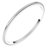 Sterling Silver 1 mm Lightweight Half Round Band Size 4