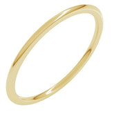 10K Yellow Gold 1 mm Lightweight Comfort-Fit Half Round Band Size 10