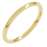 10K Yellow Gold 1.5 mm Lightweight Comfort-Fit Half Round Band Size 7