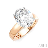 1/10 Ctw Oval Shape Round Cut Diamond Semi-Mount Engagement Ring in 14K Rose and White Gold