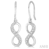 1/6 Ctw Round Cut Diamond Infinity Petite Earrings in 14K White Gold