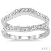 1/3 Ctw Round Diamond Insert Ring in 14K White Gold