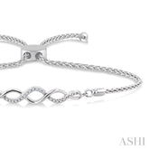 1/20 Ctw Infinity Swirl Round Cut Diamond Sterling Silver Lariat Bracelet