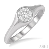 1/6 Ctw Round Shape Lovebright Diamond Ring in 14K White Gold