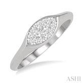 1/5 Ctw Marquise Shape Lovebright Round Cut Diamond Ring in 14K White Gold