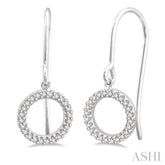 1/6 Ctw Hollow Cut Disc Round Cut Diamond Petite Earrings in 10K White Gold