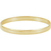 14K Yellow Engravable 6 mm Half Round Bangle 7 1/2" Bracelet
