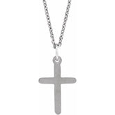 14K White Cross 18" Necklace