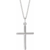 14K White Cross 18" Necklace
