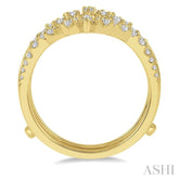 1/2 Ctw Mini Marquise Mounts Round Cut Diamond Insert Ring in 14K Yellow Gold