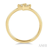 1/10 Ctw Lightning Bolt Round Cut Diamond Petite Fashion Ring in 10K Yellow Gold