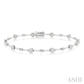 1 Ctw Lovebright Round Cut Diamond Bar Bracelet in 14K White Gold