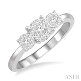 1/3 Ctw Lovebright Round Cut Diamond Ring in 14K White Gold
