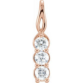 14K Rose 1 CTW Lab-Grown Diamond Three-Stone Pendant