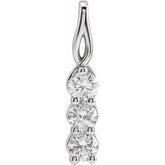 14K White 1/4 CTW Lab-Grown Diamond Three-Stone Pendant