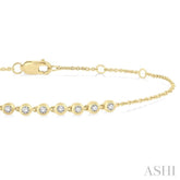 1/5 Ctw Bezel Round Cut Diamond Petite Bracelet in 10K Yellow Gold