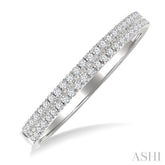 1/5 Ctw Double Row Round Cut Diamond Fashion Ring in 14K White Gold