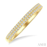 1/5 Ctw Double Row Round Cut Diamond Fashion Ring in 14K Yellow Gold