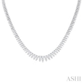 5 Ctw Graduated Round Cut Waterfall Diamond Necklace in 14K White Gold